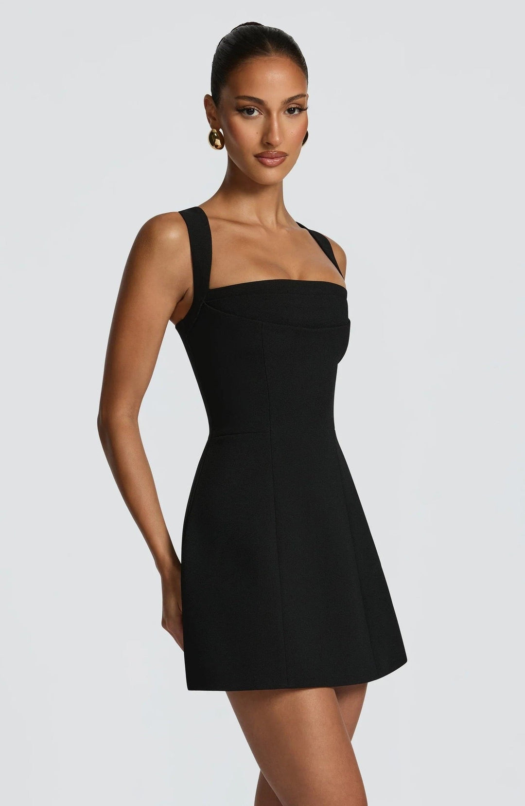 A-line mini dress with back ties for a fitted waist – Vela