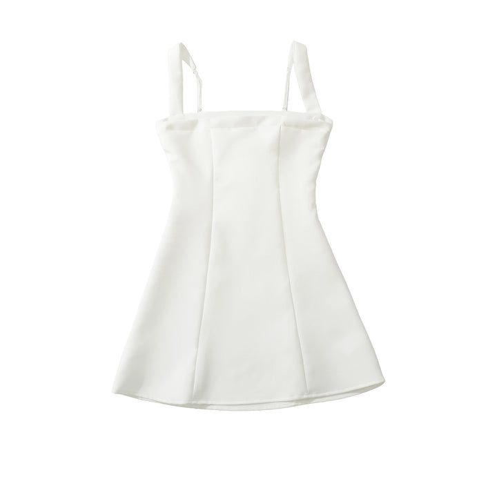 A-line mini dress with back ties for a fitted waist – Vela