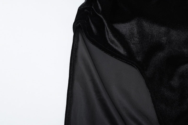 Velvet Strapless Maxi Dress with Slit Design - BONNEY