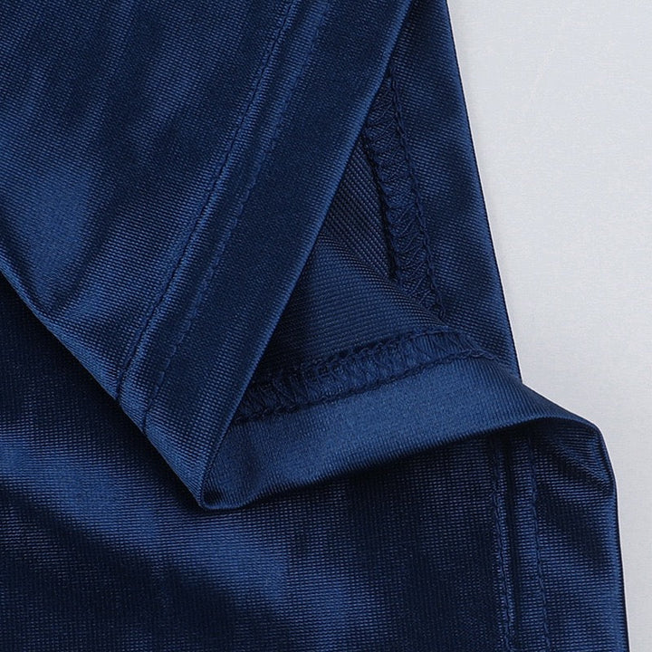 שמלת מקסי סטרפלס סאטן אלגנטית בעיצוב קיפולים ושסע - ORNA