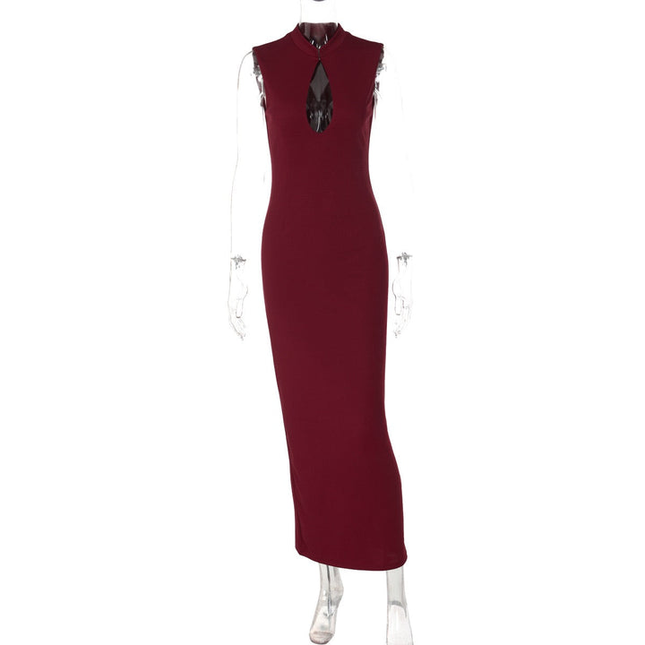 Elegant Fitted Maxi Dress with Buckle Closure - IRENA