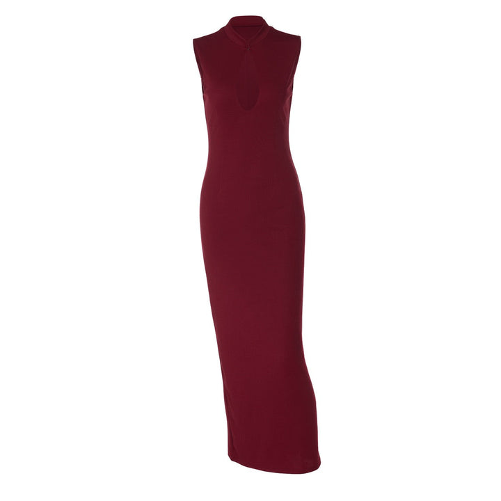 Elegant Fitted Maxi Dress with Buckle Closure - IRENA