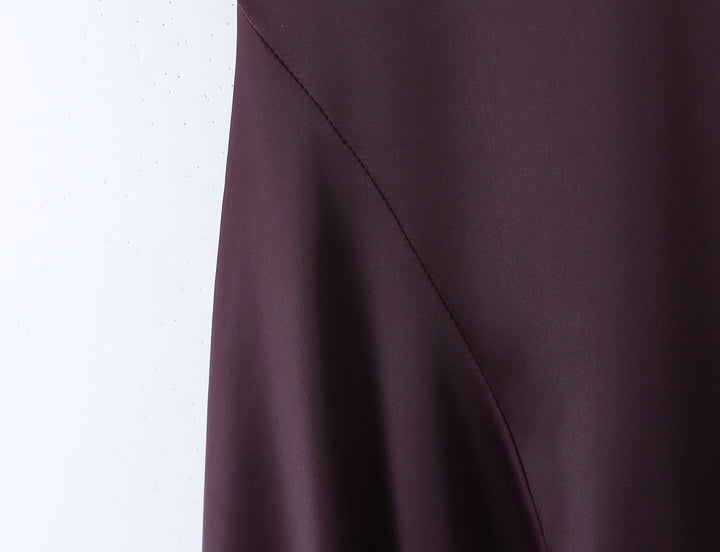 Satin maxi dress with back ties for a fitted waist – HILAY