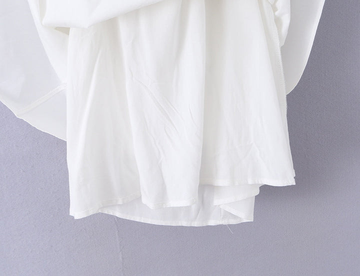 Midi dress with neck ties, an open back, and ruching – LANA