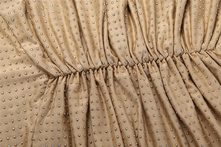 שמלת מקסי זרקונים מנצנצים קשירה בעורף גב פתוח - YANAY