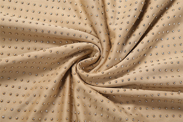 שמלת מקסי זרקונים מנצנצים קשירה בעורף גב פתוח - YANAY