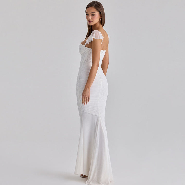 Chiffon ruched maxi dress - Lilin