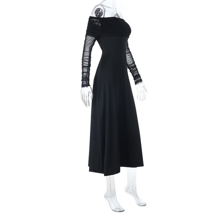 Midi off-shoulder dress with chiffon sleeves design - Madeline