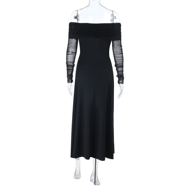 Midi off-shoulder dress with chiffon sleeves design - Madeline