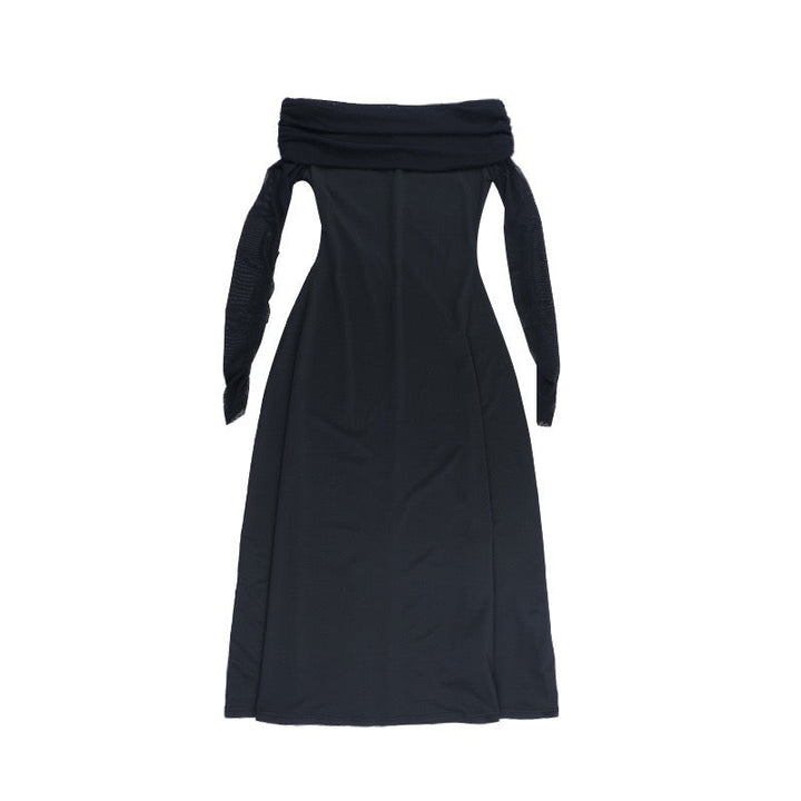 Midi off-shoulder dress with chiffon sleeves design - Madeline