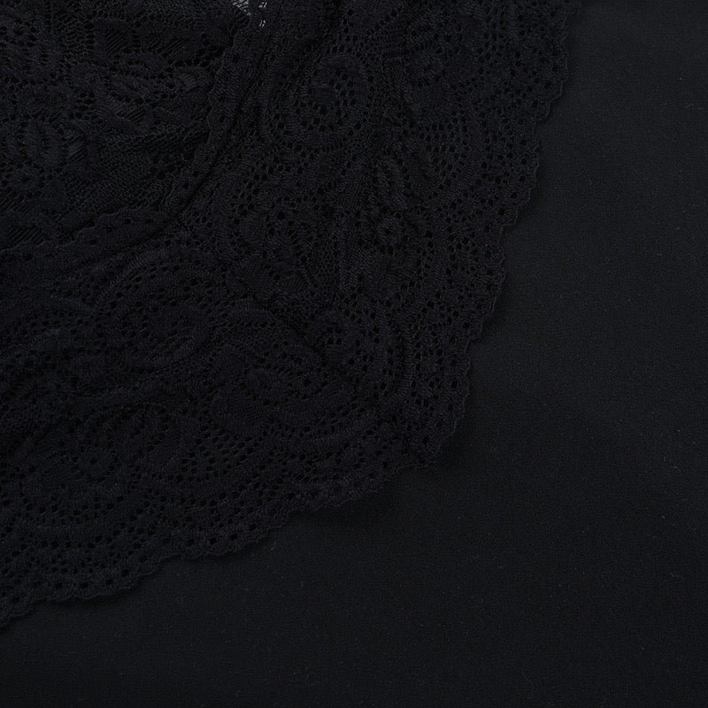 Maxi dress with lace decoration, tie at the nape, open back - ANEN