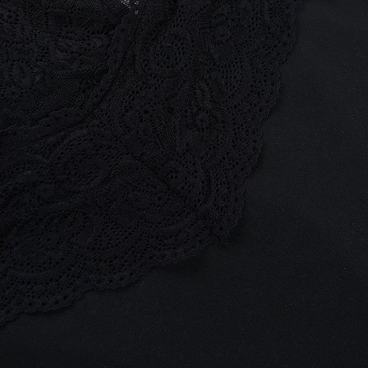 Maxi dress with lace decoration, tie at the nape, open back - ANEN