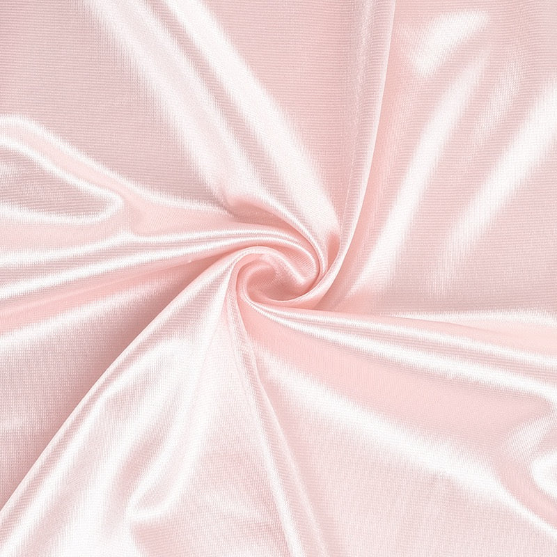 Strapless satin maxi dress with pleats and slit decorated with a flower - Joyce