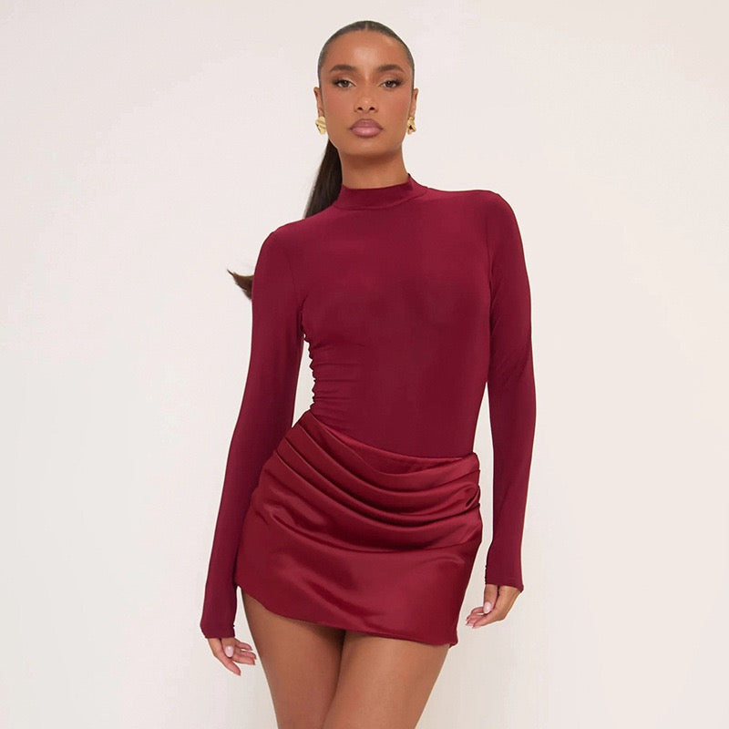 Mini dress with satin pleats design - Francis