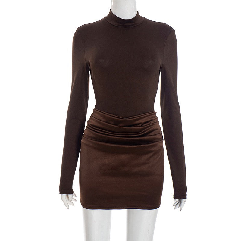 Mini dress with satin pleats design - Francis