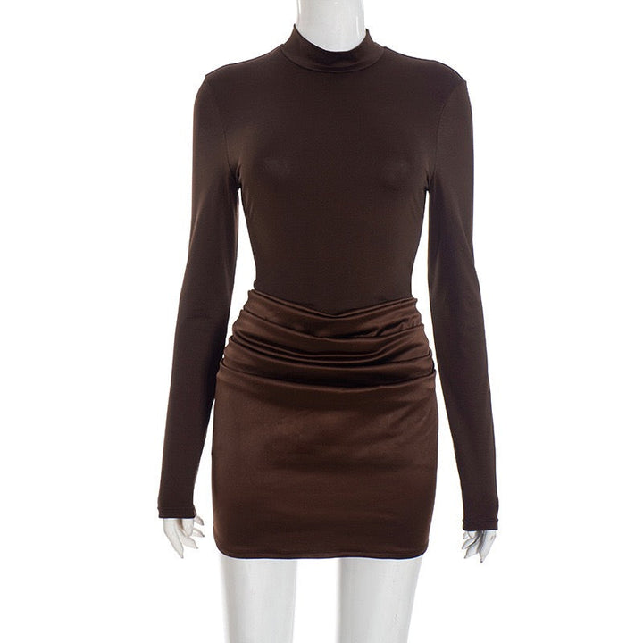 Mini dress with satin pleats design - Francis