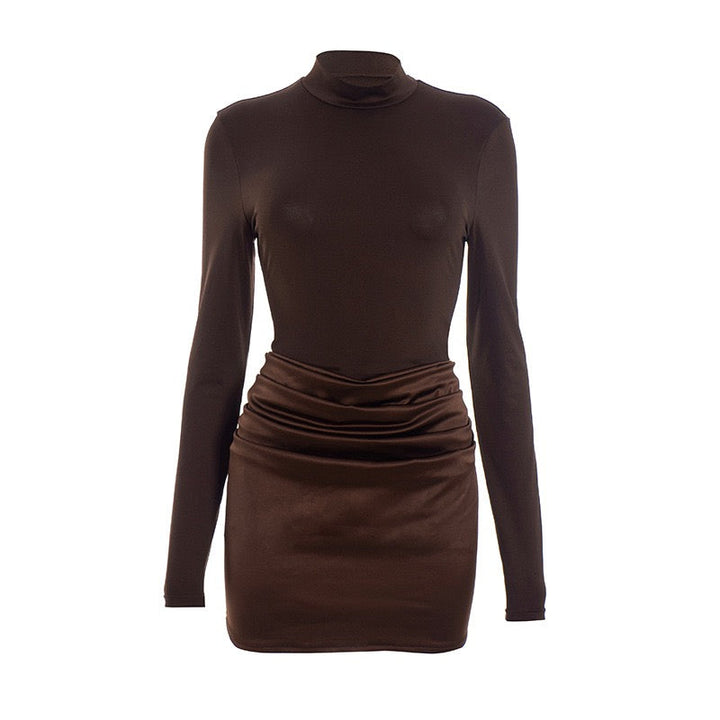 Mini dress with satin pleats design - Francis