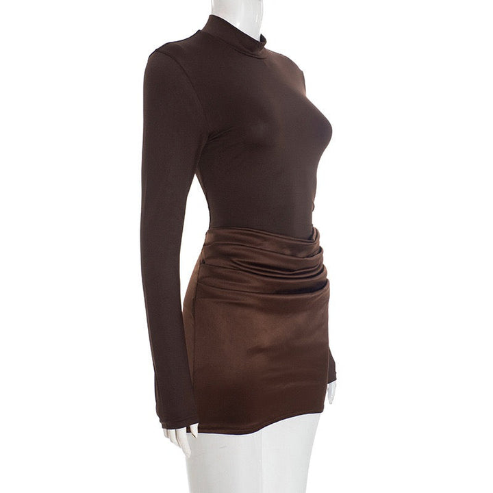 Mini dress with satin pleats design - Francis