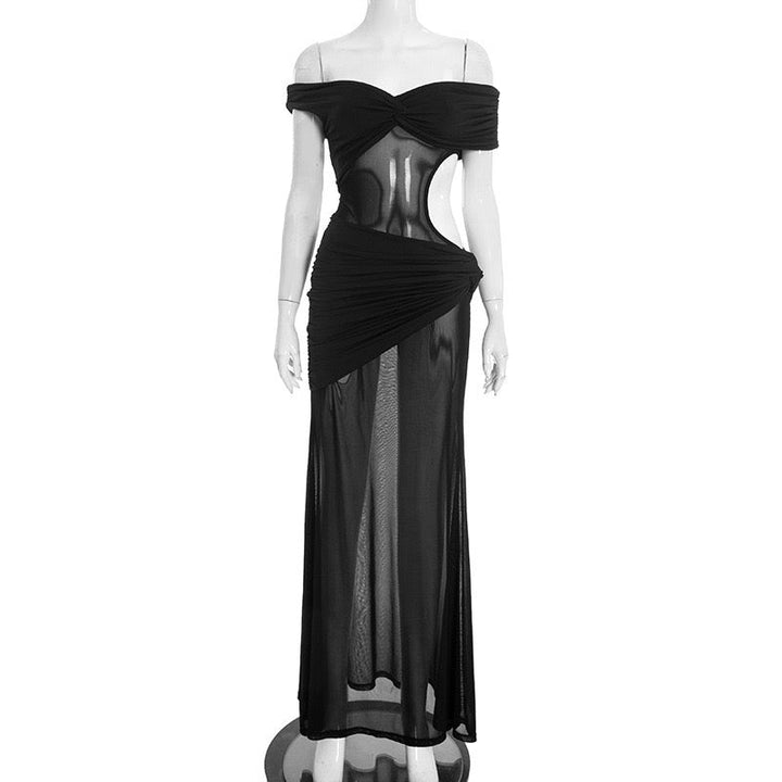 Maxi Dress with Shirring and Chiffon Design - Yelena