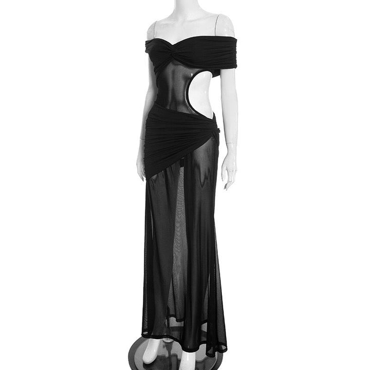 Maxi Dress with Shirring and Chiffon Design - Yelena