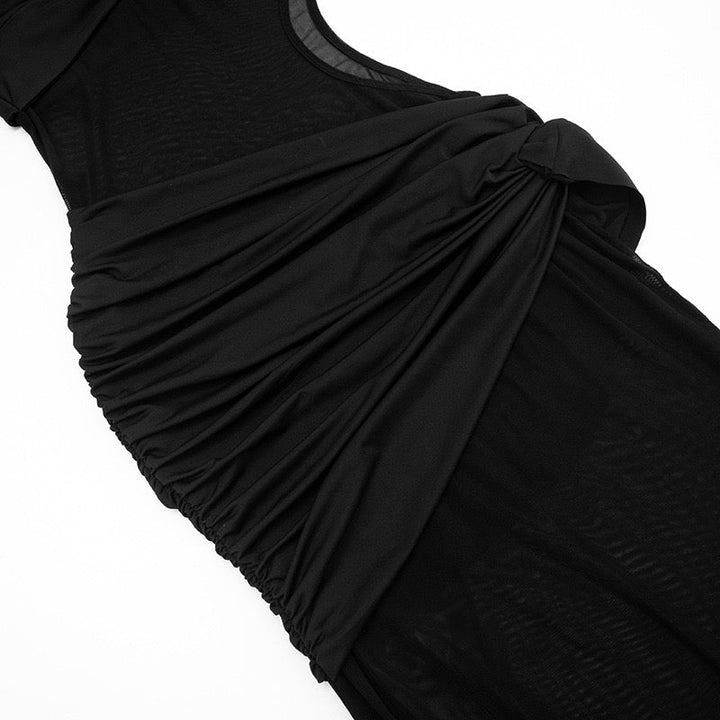 Maxi Dress with Shirring and Chiffon Design - Yelena