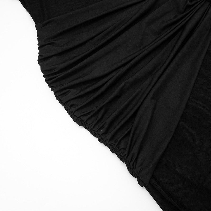 Maxi Dress with Shirring and Chiffon Design - Yelena