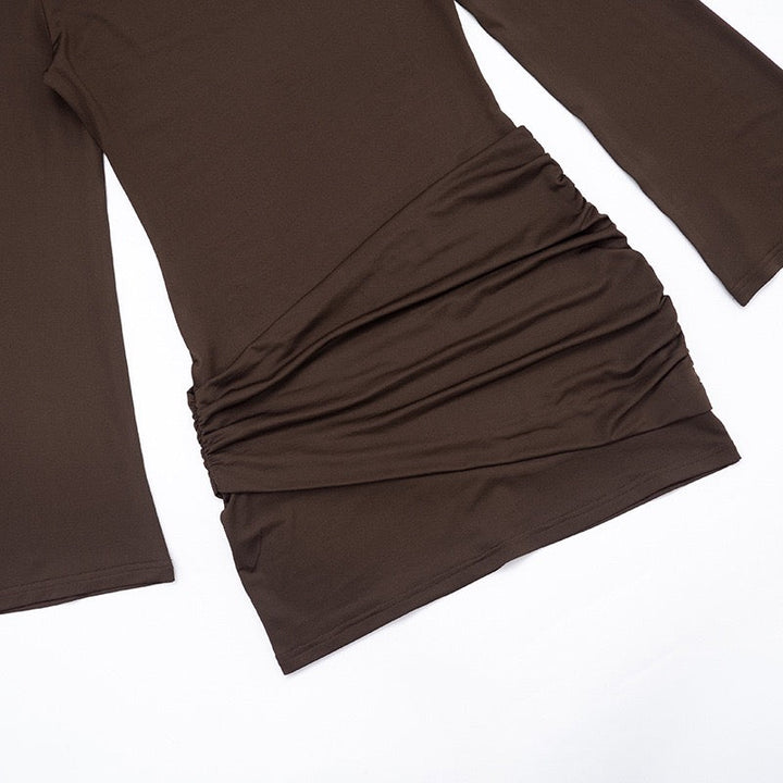 Mini off-shoulder dress with scarf decoration - Or
