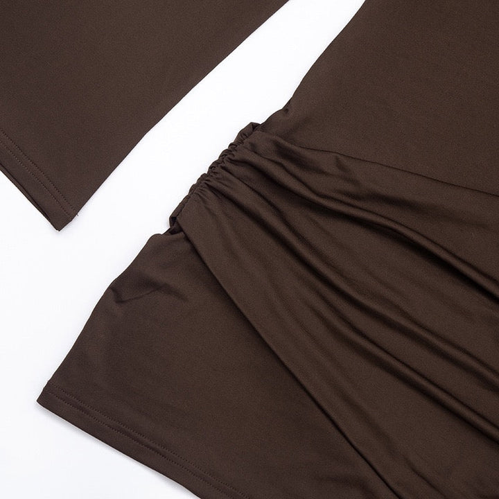 Mini off-shoulder dress with scarf decoration - Or