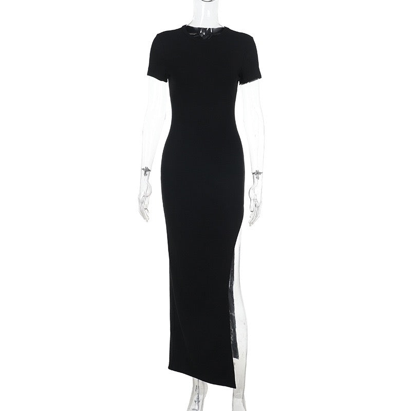 Fitted Maxi Dress with Slit Design - NIK