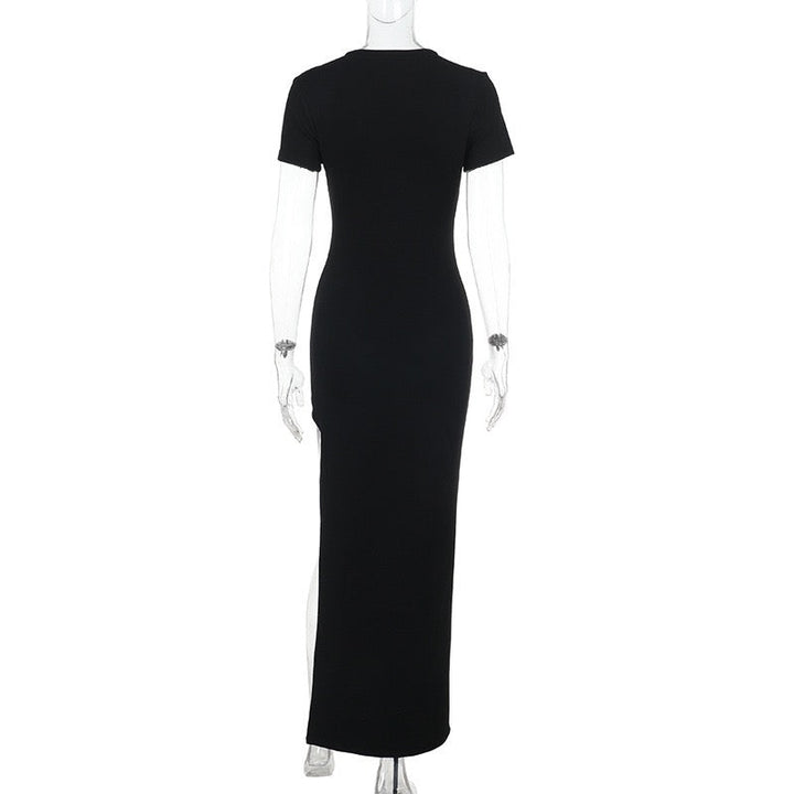 Fitted Maxi Dress with Slit Design - NIK