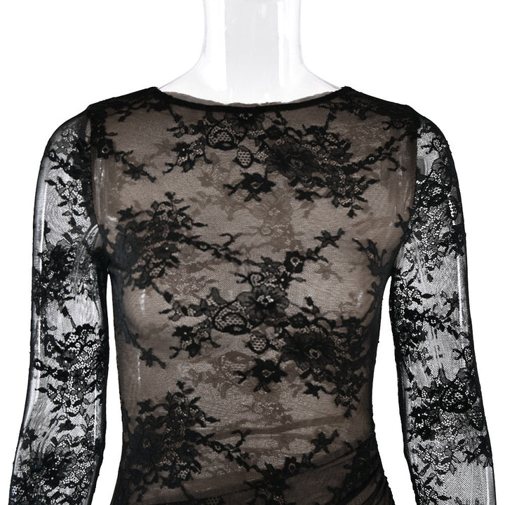Maxi Lace Dress with Slit Design - ELOR