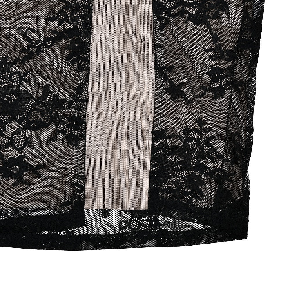 Maxi Lace Dress with Slit Design - ELOR