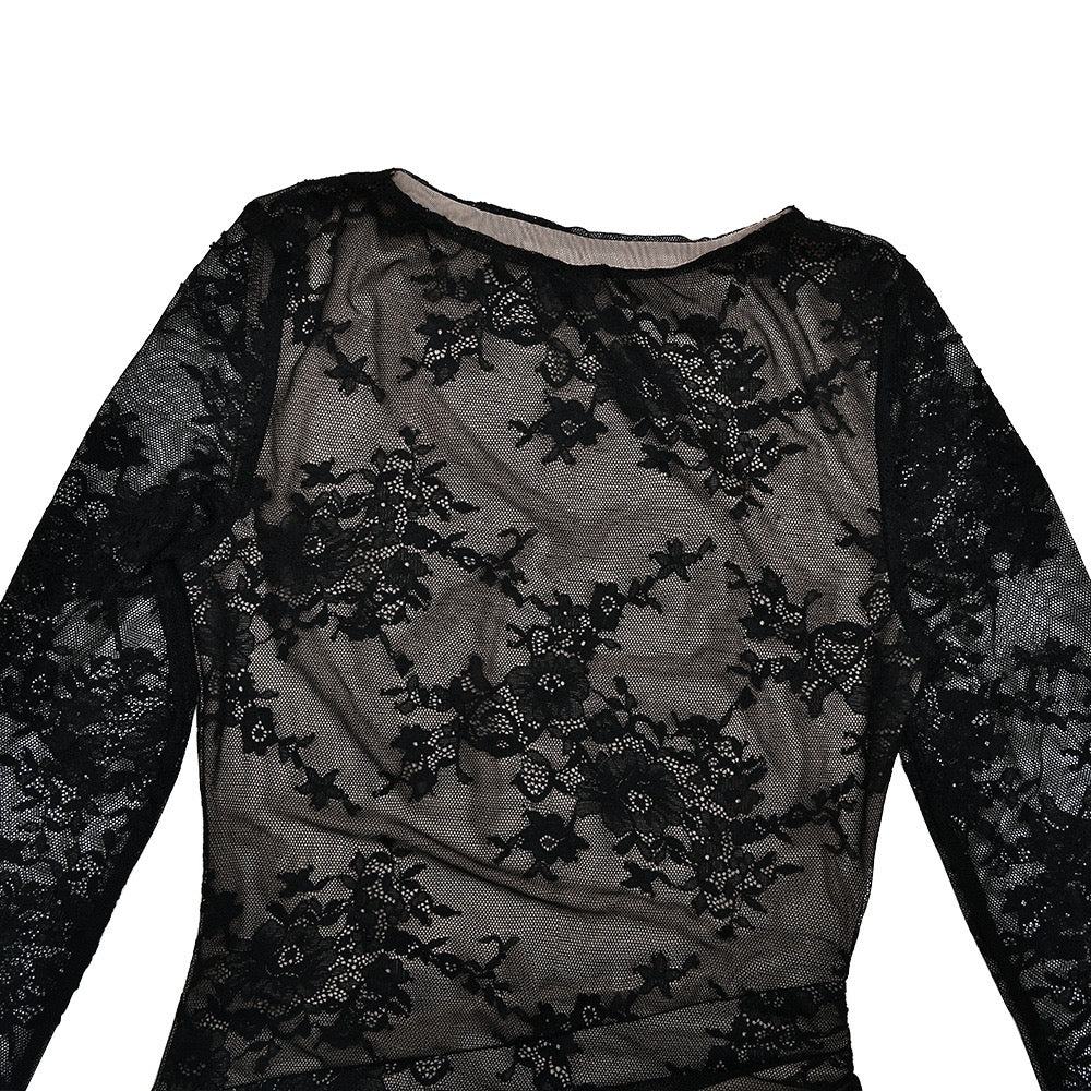 Maxi Lace Dress with Slit Design - ELOR