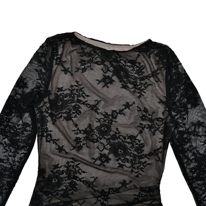 Maxi Lace Dress with Slit Design - ELOR