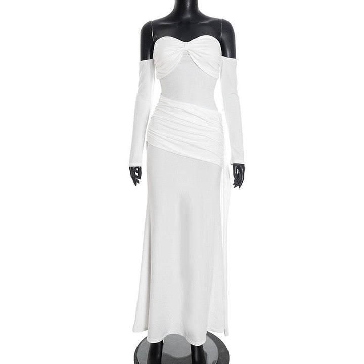 Maxi dress with off-shoulder and ruching design - Vola