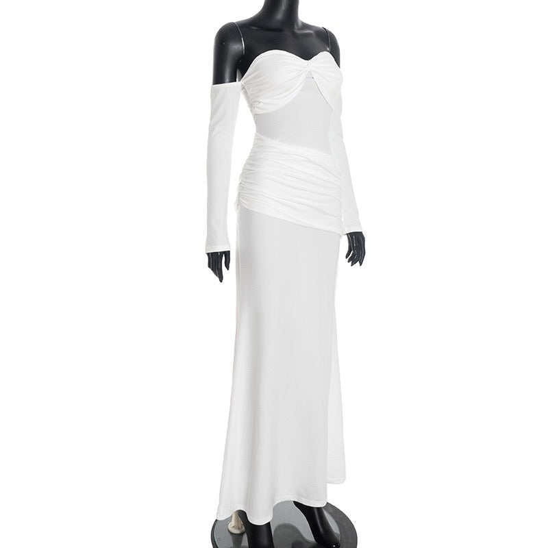 Maxi dress with off-shoulder and ruching design - Vola