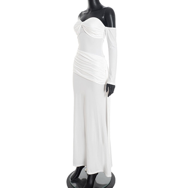 Maxi dress with off-shoulder and ruching design - Vola