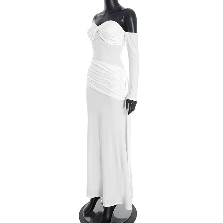 Maxi dress with off-shoulder and ruching design - Vola