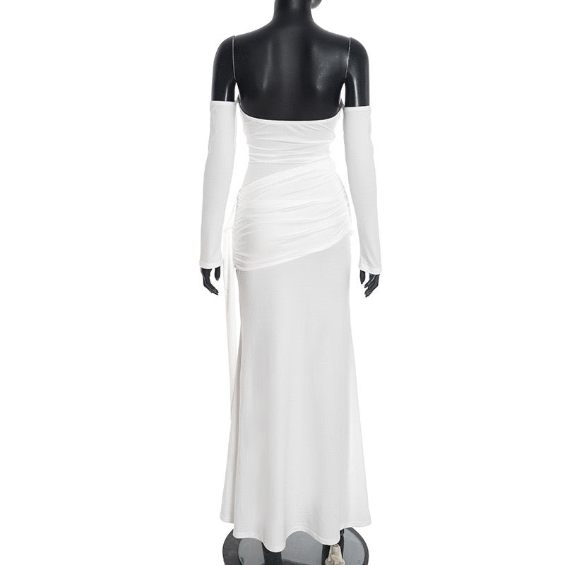 Maxi dress with off-shoulder and ruching design - Vola