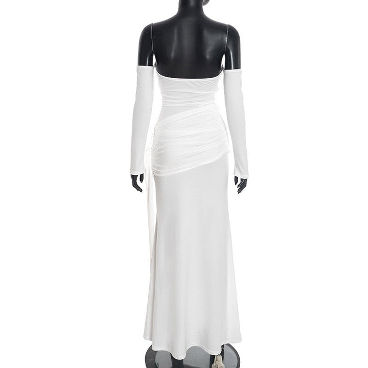 Maxi dress with off-shoulder and ruching design - Vola