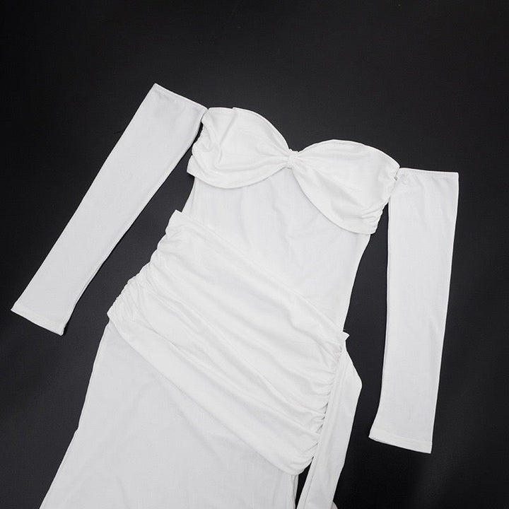 Maxi dress with off-shoulder and ruching design - Vola