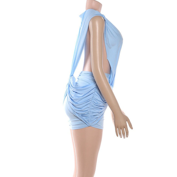 Mini dress with pleats and cutouts design - PHELI