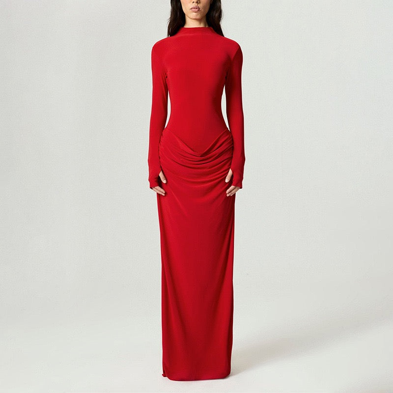 Maxi dress with pleats design - Solded