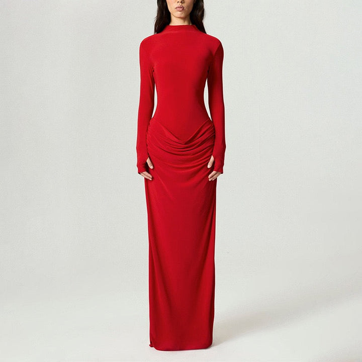 Maxi dress with pleats design - Solded