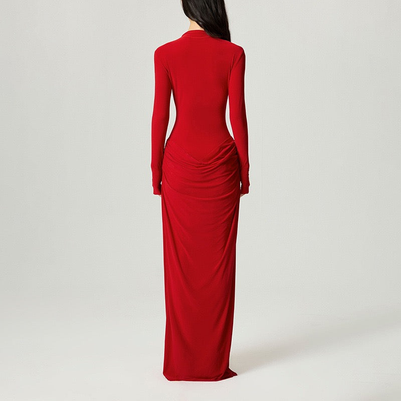 Maxi dress with pleats design - Solded