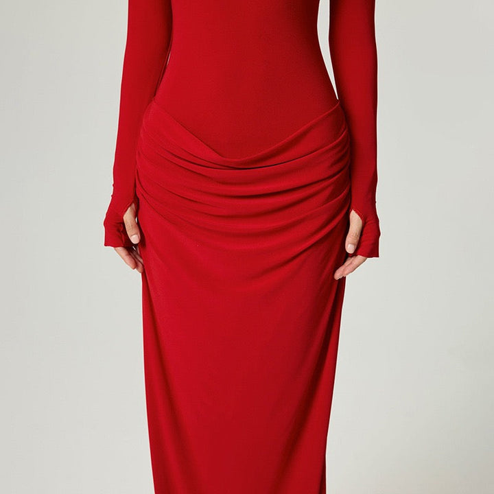 Maxi dress with pleats design - Solded