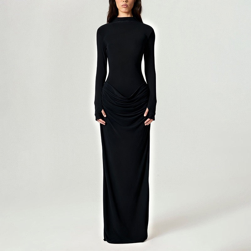 Maxi dress with pleats design - Solded