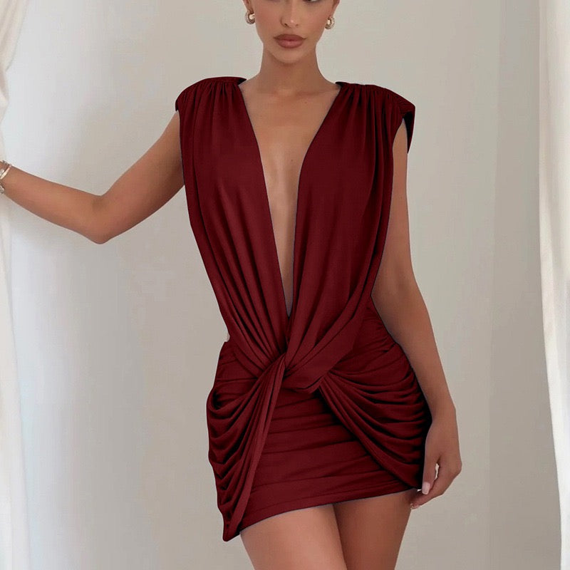Mini dress with pleats and cutouts design - PHELI