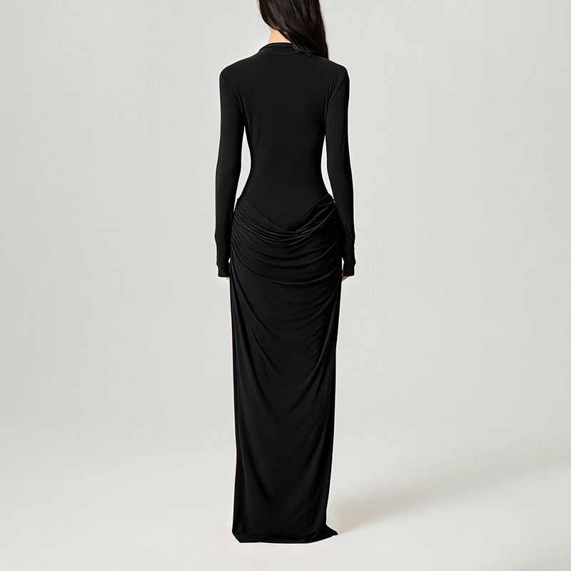 Maxi dress with pleats design - Solded
