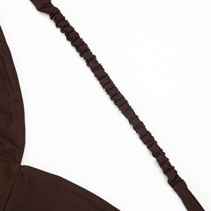 שמלת מקסי שיפון בעיצוב בגד גוף כתפיים חשופות- JULIEN